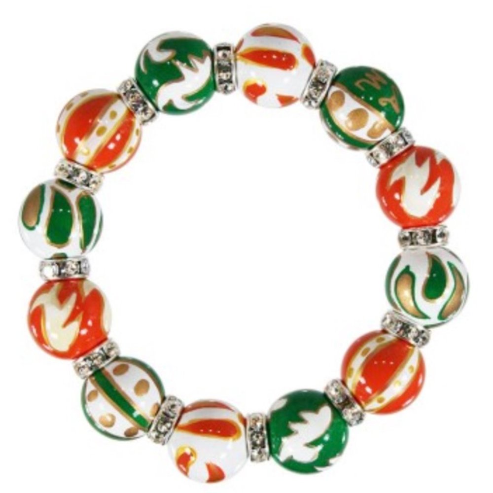 Orange & Green Crush - Clear Swarovski Crystal Classic Bracelet by Angela Moore